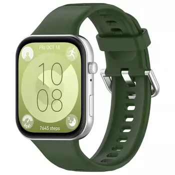 Microsonic Huawei Watch Fit 4 Kordon, Silicone Sport Band Koyu Yeşil