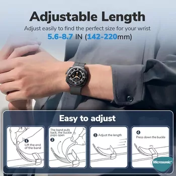 Microsonic Samsung Galaxy Watch 8 40mm Kordon Ribbon Line Beyaz