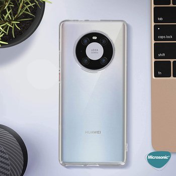 Microsonic Huawei Mate 40 Pro Kılıf Transparent Soft Beyaz