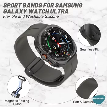 Microsonic Samsung Galaxy Watch 8 40mm Kordon Ribbon Line Siyah