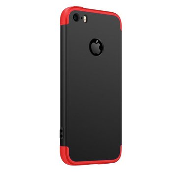 Microsonic Apple iPhone 5 Kılıf Double Dip 360 Protective AYS Siyah - Kırmızı