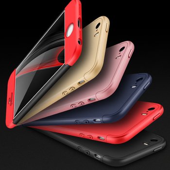 Microsonic Apple iPhone 5 Kılıf Double Dip 360 Protective AYS Siyah - Kırmızı