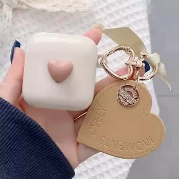 Microsonic Samsung Galaxy Buds 2 Pro Kılıf Süslü Kalp Desenli Bej