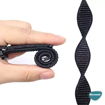 Microsonic Huawei Watch Fit 4 Hasırlı Kordon Woven Sport Loop Siyah
