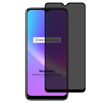 Microsonic Realme C25 Invisible Privacy Kavisli Ekran Koruyucu Siyah