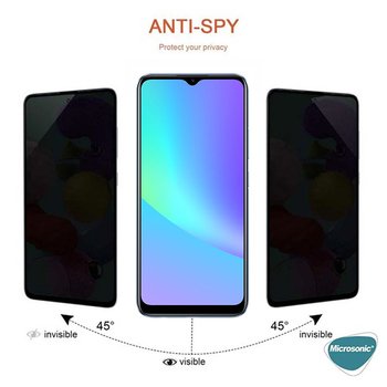 Microsonic Realme C25 Invisible Privacy Kavisli Ekran Koruyucu Siyah