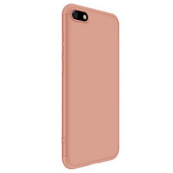 Microsonic Huawei Honor 7S Kılıf Double Dip 360 Protective AYS Rose Gold