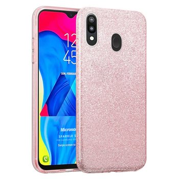 Microsonic Samsung Galaxy M10s Kılıf Sparkle Shiny Rose Gold