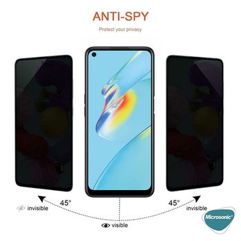 Microsonic Oppo A54 4G Invisible Privacy Kavisli Ekran Koruyucu Siyah