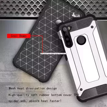 Microsonic Xiaomi Redmi Note 8T Kılıf Rugged Armor Gümüş