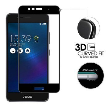 Microsonic Asus Zenfone 3 Max Kavisli Temperli Cam Ekran Koruyucu Film Siyah