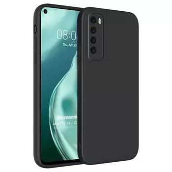 Microsonic Huawei P40 Lite 5G Kılıf Matte Silicone Siyah