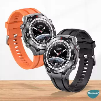 Microsonic Huawei Watch Ultimate Kordon, Silicone Sport Band Kırmızı