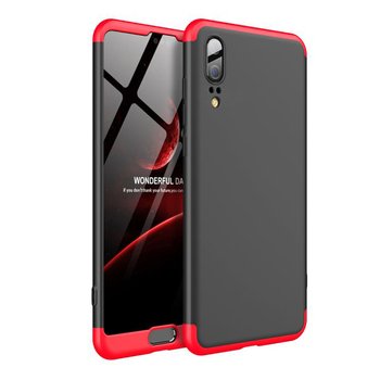 Microsonic Huawei P20 Kılıf Double Dip 360 Protective AYS Siyah Kırmızı