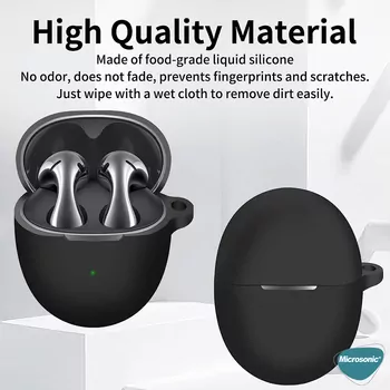 Microsonic Huawei FreeBuds 6 Mat Silikon Kılıf Pembe