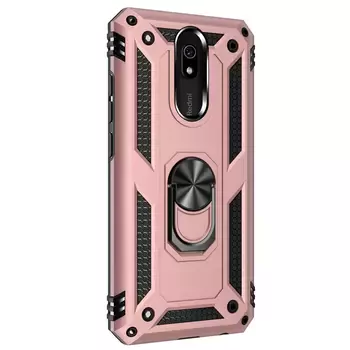 Microsonic Xiaomi Redmi 8A Kılıf Military Ring Holder Rose Gold