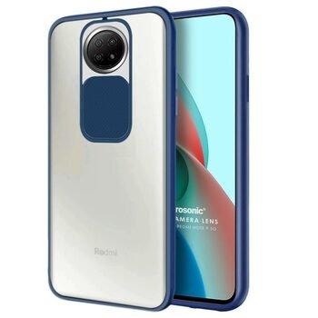 Microsonic Xiaomi Redmi Note 9 5G Kılıf Slide Camera Lens Protection Lacivert