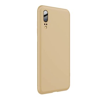 Microsonic Huawei P20 Kılıf Double Dip 360 Protective AYS Gold