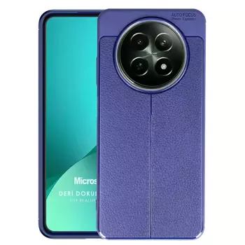 Microsonic Realme 12 5G Kılıf Deri Dokulu Silikon Lacivert