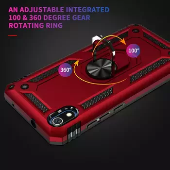 Microsonic Xiaomi Redmi 7A Kılıf Military Ring Holder Siyah