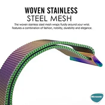 Microsonic Apple Watch Series 11 46mm Kordon Luxe Metal Twist Iridescent