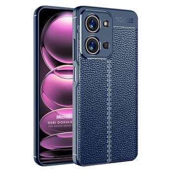 Microsonic Xiaomi Redmi 15C Kılıf Deri Dokulu Silikon Lacivert