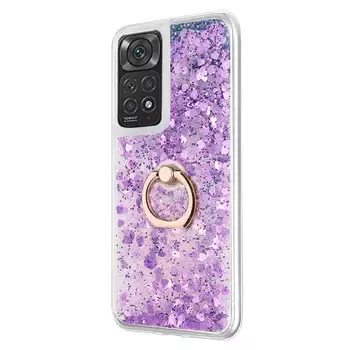 Microsonic Xiaomi Redmi Note 11 Kılıf Glitter Liquid Holder Mor