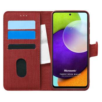 Microsonic Samsung Galaxy A52s Kılıf Fabric Book Wallet Kırmızı