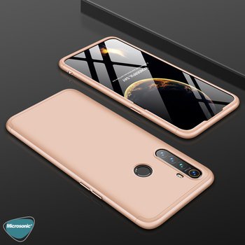 Microsonic Realme 5 Kılıf Double Dip 360 Protective AYS Gold