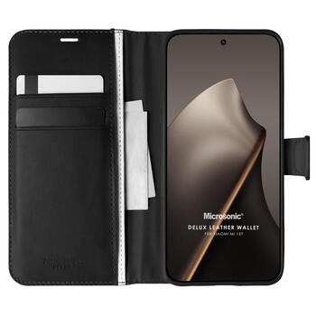 Microsonic Xiaomi 15T Kılıf Delux Leather Wallet Siyah