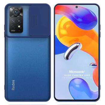 Microsonic Xiaomi Redmi Note 11 Pro 5G Kılıf Slide Camera Lens Protection Lacivert