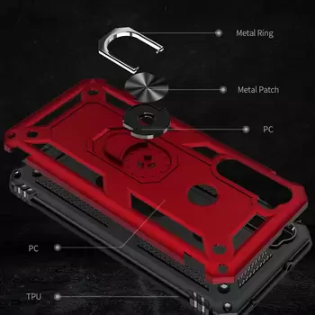 Microsonic Xiaomi Redmi Note 8 Kılıf Military Ring Holder Siyah