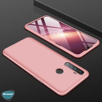 Microsonic Realme 5 Kılıf Double Dip 360 Protective AYS Rose Gold