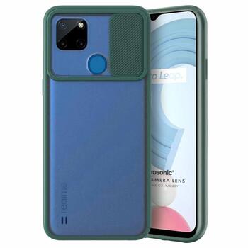 Microsonic Realme C25Y Kılıf Slide Camera Lens Protection Koyu Yeşil