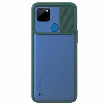 Microsonic Realme C25Y Kılıf Slide Camera Lens Protection Koyu Yeşil