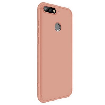 Microsonic Huawei Y7 2018 Kılıf Double Dip 360 Protective AYS Rose Gold