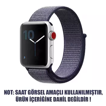 Microsonic Apple Watch Series 9 41mm Hasırlı Kordon Woven Sport Loop Lacivert