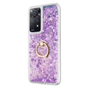 Microsonic Xiaomi Redmi Note 11 Pro 5G Kılıf Glitter Liquid Holder Mor