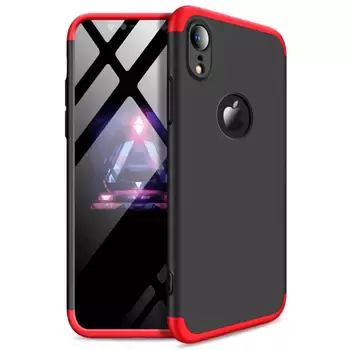 Microsonic Apple iPhone XR (6.1'') Kılıf Double Dip 360 Protective Siyah Kırmızı