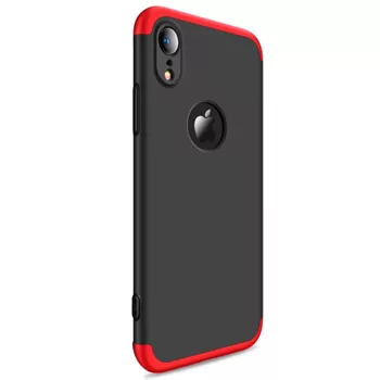 Microsonic Apple iPhone XR (6.1'') Kılıf Double Dip 360 Protective Siyah Kırmızı