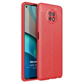 Microsonic Xiaomi Redmi Note 9 5G Kılıf Deri Dokulu Silikon Kırmızı