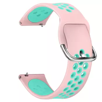 Microsonic Samsung Galaxy Watch 46mm Rainbow Sport Band Kordon Açık Pembe Turkuaz