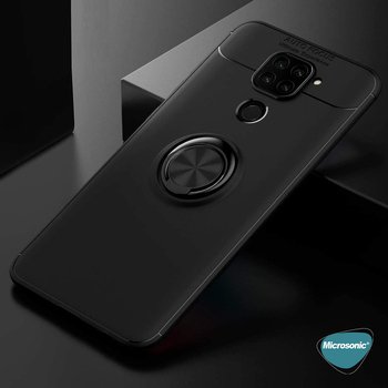 Microsonic Xiaomi Redmi Note 9 Kılıf Kickstand Ring Holder Kırmızı