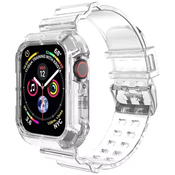 Microsonic Apple Watch Series 11 46mm Kordon Transparent Clear Band Şeffaf