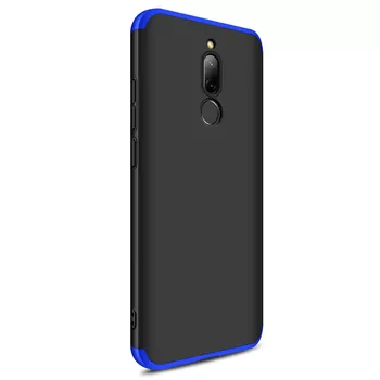 Microsonic Xiaomi Redmi 8 Kılıf Double Dip 360 Protective Siyah Mavi