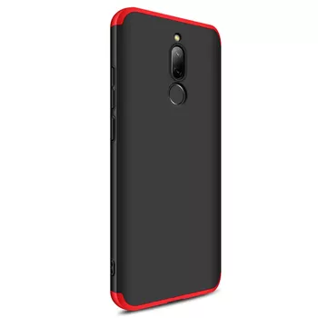 Microsonic Xiaomi Redmi 8 Kılıf Double Dip 360 Protective Siyah Kırmızı