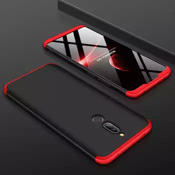 Microsonic Xiaomi Redmi 8 Kılıf Double Dip 360 Protective Siyah Kırmızı