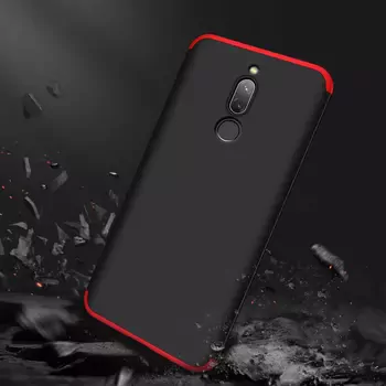 Microsonic Xiaomi Redmi 8 Kılıf Double Dip 360 Protective Siyah Kırmızı