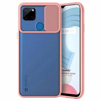 Microsonic Realme C21Y Kılıf Slide Camera Lens Protection Rose Gold