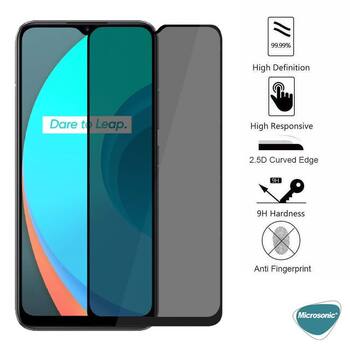 Microsonic Realme C11 Invisible Privacy Kavisli Ekran Koruyucu Siyah